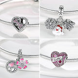 Silver Infinity Heart Dangle Charm Family Mom Charms for Bracelet DIY Making