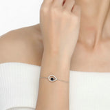 925 Silver Bracelet for Women Sapphire Water Drop Gemstone Charm Bangles