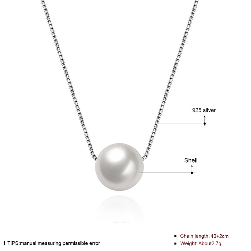 Freshwater Pearl Necklace 925 Silver Pendant Charm
