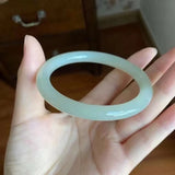 Real Chinese Nephrite Hetian Jade Thin Round Bar Bangle Bracelet