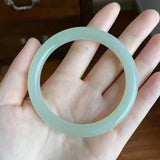 Real Chinese Nephrite Hetian Jade Thin Round Bar Bangle Bracelet