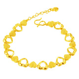 18K Bohemia Yellow Heart Charm Bracelet