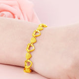 18K Bohemia Anniversary Yellow Heart Resizable Charm Bracelet