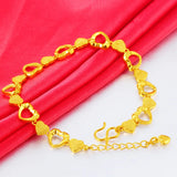 18K Bohemia Anniversary Yellow Heart Resizable Charm Bracelet