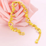 18K Bohemia Yellow Heart Charm Bracelet