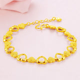18K Bohemia Anniversary Yellow Heart Resizable Charm Bracelet
