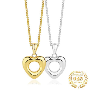 Sterling Silver Heart Charms Necklace Love Pendant Anniversary Gift