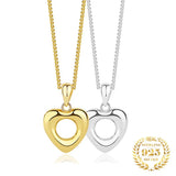 Sterling Silver Heart Charms Necklace Love Pendant Anniversary Gift