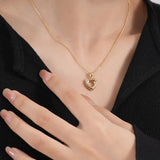 Sterling Silver Heart Charms Necklace Love Pendant Anniversary Gift