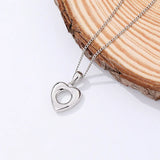 Sterling Silver Heart Charms Necklace Love Pendant Anniversary Gift