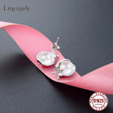 925 Sterling Silver Stud Earrings For Women Girlfriend Party Gift