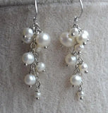 Pearl Earrings 2-7mm Real Freshwater Silver Dangle Jewelry