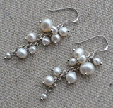 Pearl Earrings 2-7mm Real Freshwater Silver Dangle Jewelry