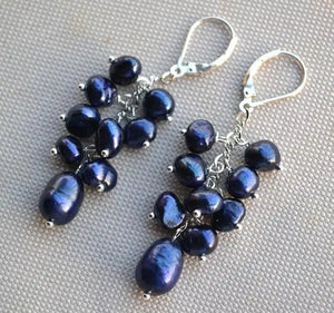 Baroque Freshwater Pearl Earrings 925 Sterling Silver Dangle Jewelry
