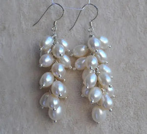 Freshwater Pearl Earrings 925 Silver Dangle Jewelry