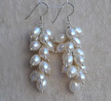 Freshwater Pearl Earrings 925 Silver Dangle Jewelry