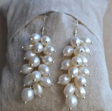 Freshwater Pearl Earrings 925 Silver Dangle Jewelry