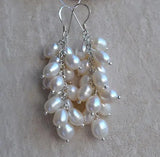 Freshwater Pearl Earrings 925 Silver Dangle Jewelry