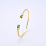 Colored Crystal Brass Solid Bracelet Paved Zircon Jewellery DIY Bangle