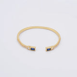 Colored Crystal Brass Solid Bracelet Paved Zircon Jewellery DIY Bangle