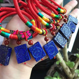 Hand Woven Bracelet Natural Stone Pendant Luck Women Adjustable