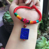 Hand Woven Bracelet Natural Stone Pendant Luck Women Adjustable
