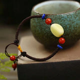 Hand Woven Bracelet Yellow Natural Stone Jewelry