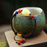 Hand Woven Bracelet Yellow Natural Stone Jewelry