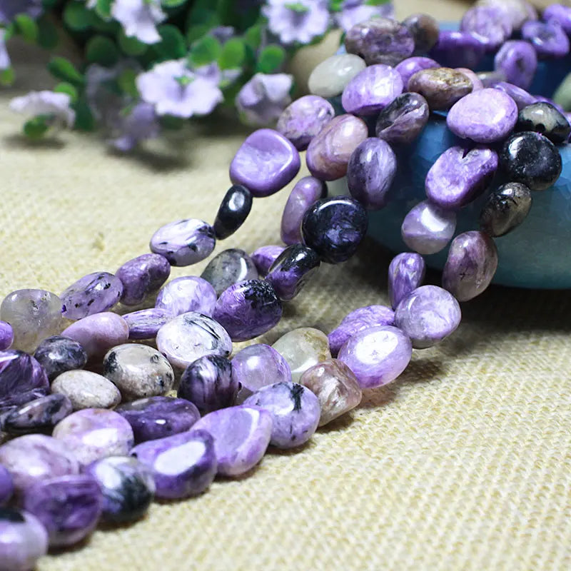 Charoite Gemstone 8-10mm Purple Beads for Jewelry Making