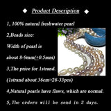 Natural Freshwater Pearl 8-9mm Rice Shape Loose Beads DIY Jewelry Making