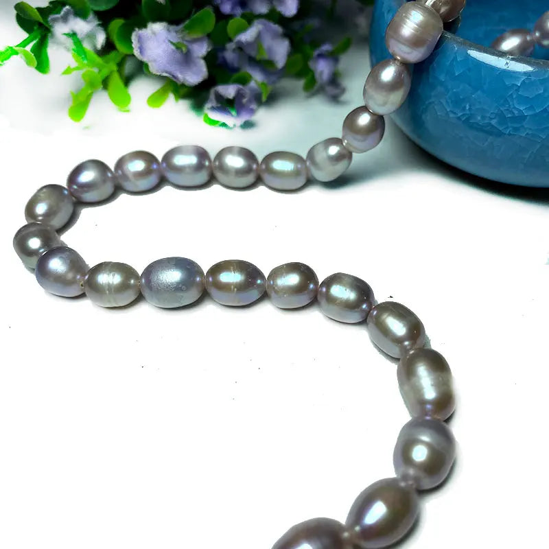 Natural Freshwater Pearl 8-9mm Rice Shape Loose Beads DIY Jewelry Making
