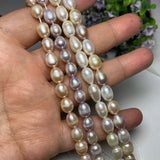 Natural Freshwater Pearl 8-9mm Rice Shape Loose Beads DIY Jewelry Making