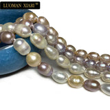 Natural Freshwater Pearl 8-9mm Rice Shape Loose Beads DIY Jewelry Making