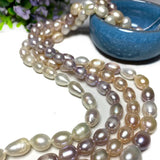 Natural Freshwater Pearl 8-9mm Rice Shape Loose Beads DIY Jewelry Making