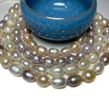 Natural Freshwater Pearl 8-9mm Rice Shape Loose Beads DIY Jewelry Making