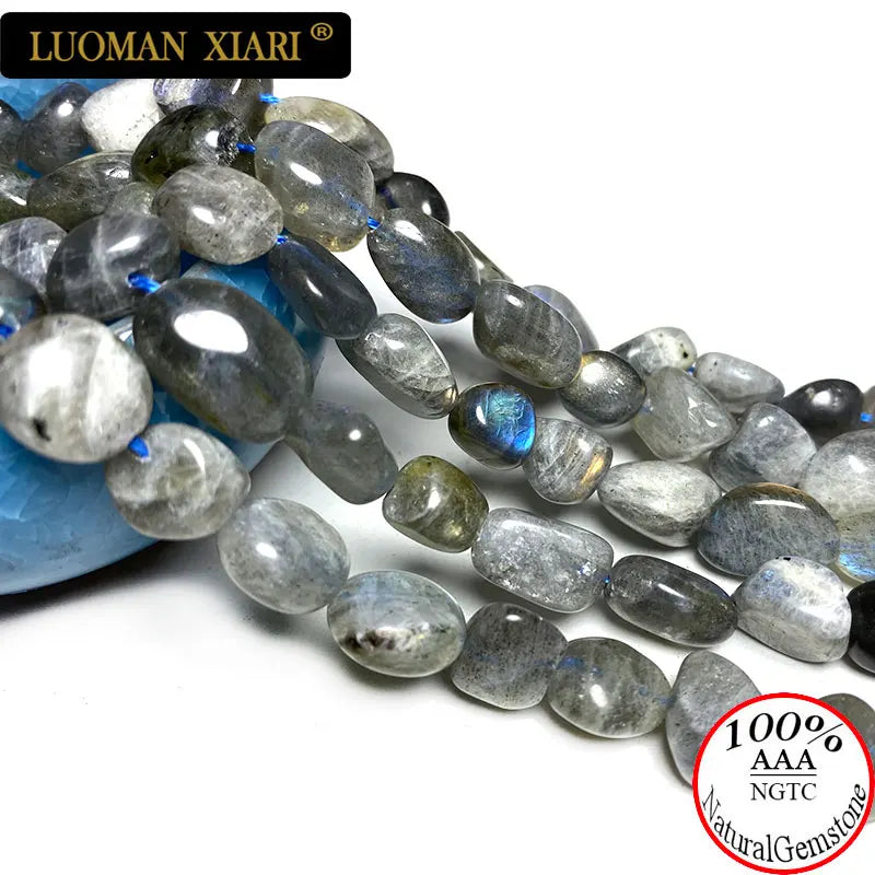 Labradorite Smooth Irregular Stone Spacer Beads for Jewelry Making