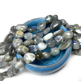 Labradorite Smooth Irregular Stone Spacer Beads for Jewelry Making
