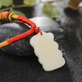 Natural Hetian Jade 24K Yellow Bamboo Pendant