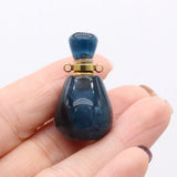 Purple Fluorite Perfume Bottle Stone Pendant Necklace