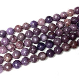 Natural Purple Lepidolite Round Gemstone Beads 6/8/10MM 1strand 15''
