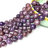 Natural Purple Lepidolite Round Gemstone Beads 6/8/10MM 1strand 15''