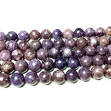Natural Purple Lepidolite Round Gemstone Beads 6/8/10MM 1strand 15''