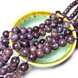 Natural Purple Lepidolite Round Gemstone Beads 6/8/10MM 1strand 15''