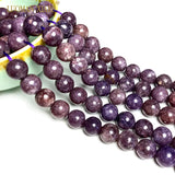 Natural Purple Lepidolite Round Gemstone Beads 6/8/10MM 1strand 15''