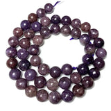 Natural Purple Lepidolite Round Gemstone Beads 6/8/10MM 1strand 15''