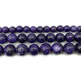 Purple Charoite Round Gemstone Beads for Jewelry Making DIY 15''
