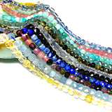 4mm Faceted Square Lapis Tourmaline Aquamarine Amethyst Citrine Ruby Beads