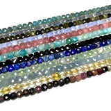 4mm Faceted Square Lapis Tourmaline Aquamarine Amethyst Citrine Ruby Beads