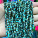African Turquoise Faceted Wheel Shape Round Gemstone Beads 3*4MM