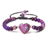 Heart Pendant Bracelet Natural Stone Beads Men Women Yoga Jewelry